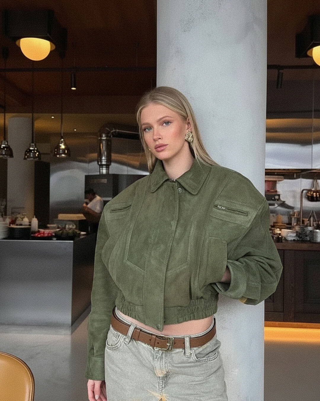 Trisha Suede Lapel Jacket