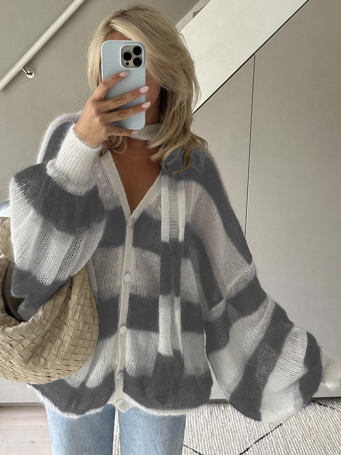 Christel Loose Striped Cardigan