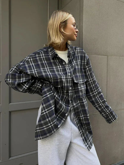 Emma Loose Checked Blouse