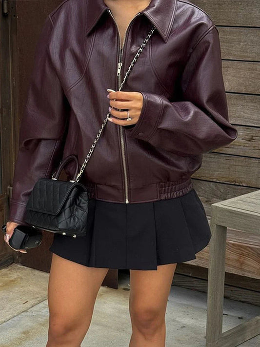 Erika Zip Up Leather Jacket