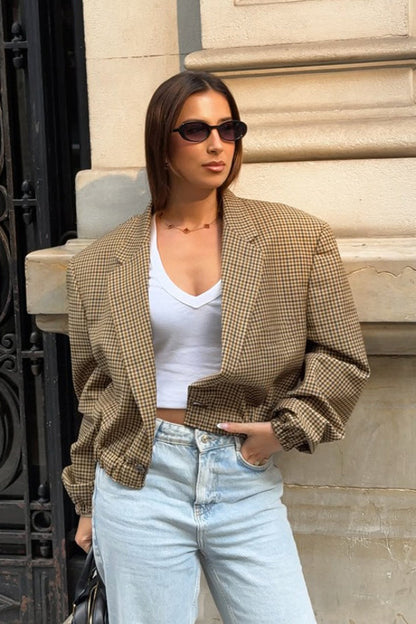 Latriz Plaid Relaxed Fit Blazer