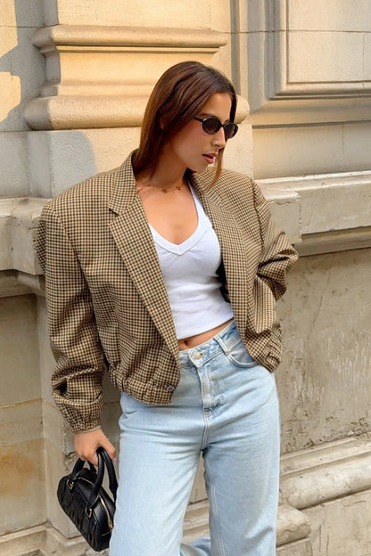 Latriz Plaid Relaxed Fit Blazer