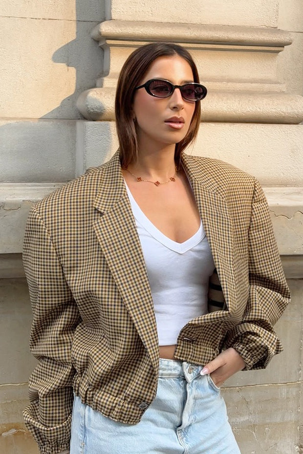 Latriz Plaid Relaxed Fit Blazer