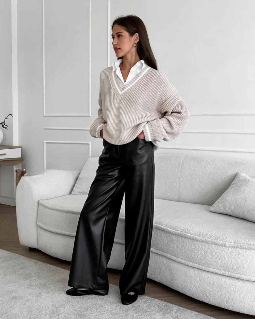 Ada Wide Leg Leather Pants