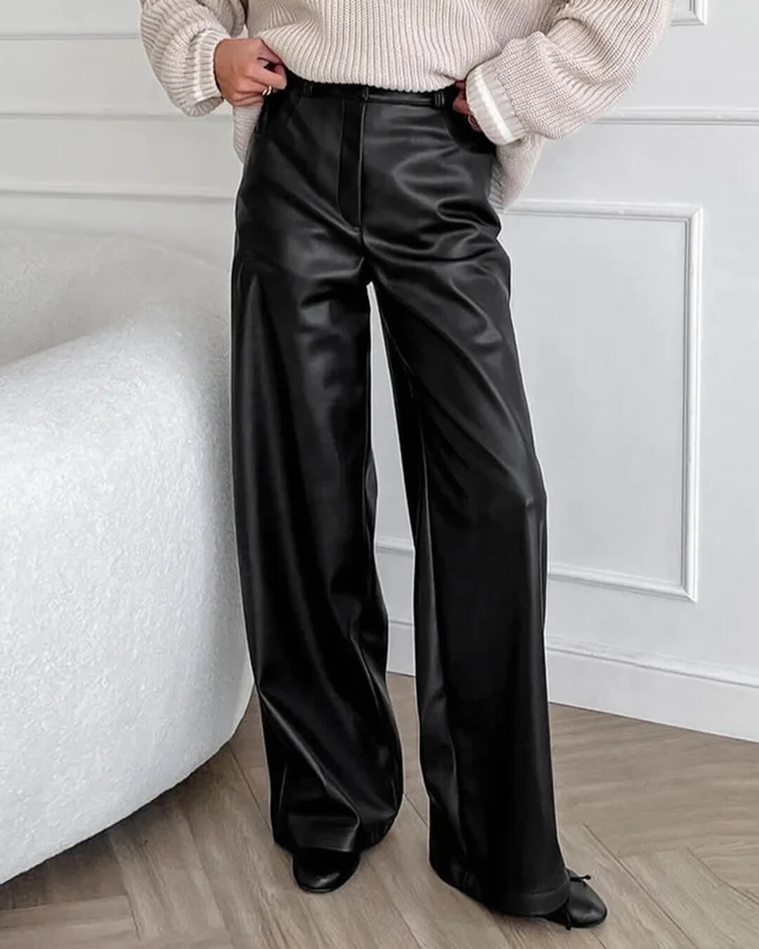 Ada Wide Leg Leather Pants