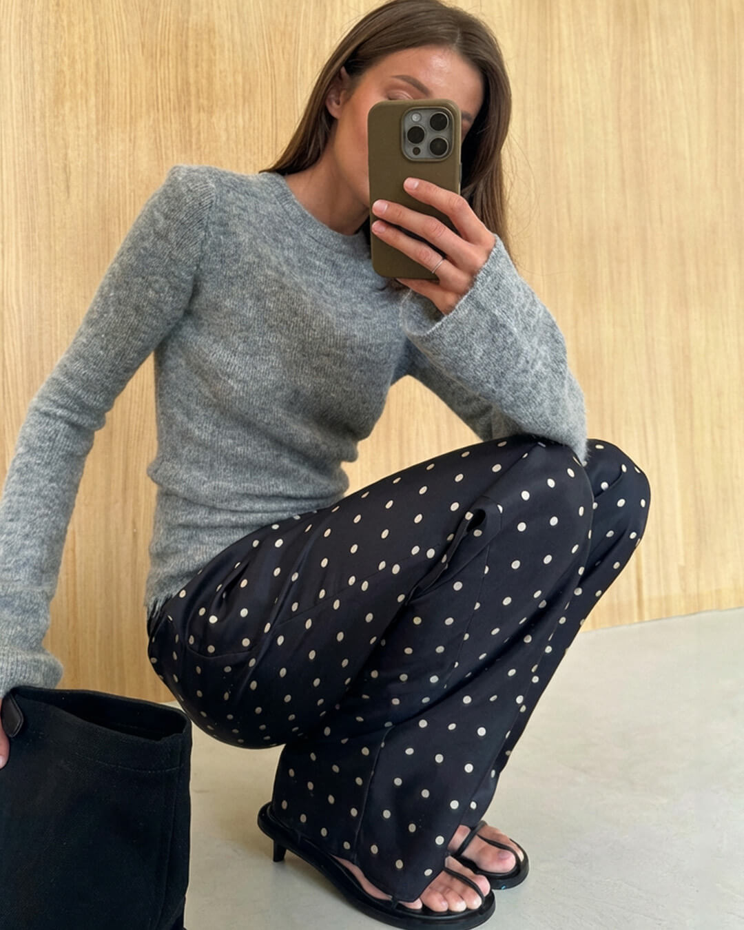 Adela Polka Dot Satin Pants