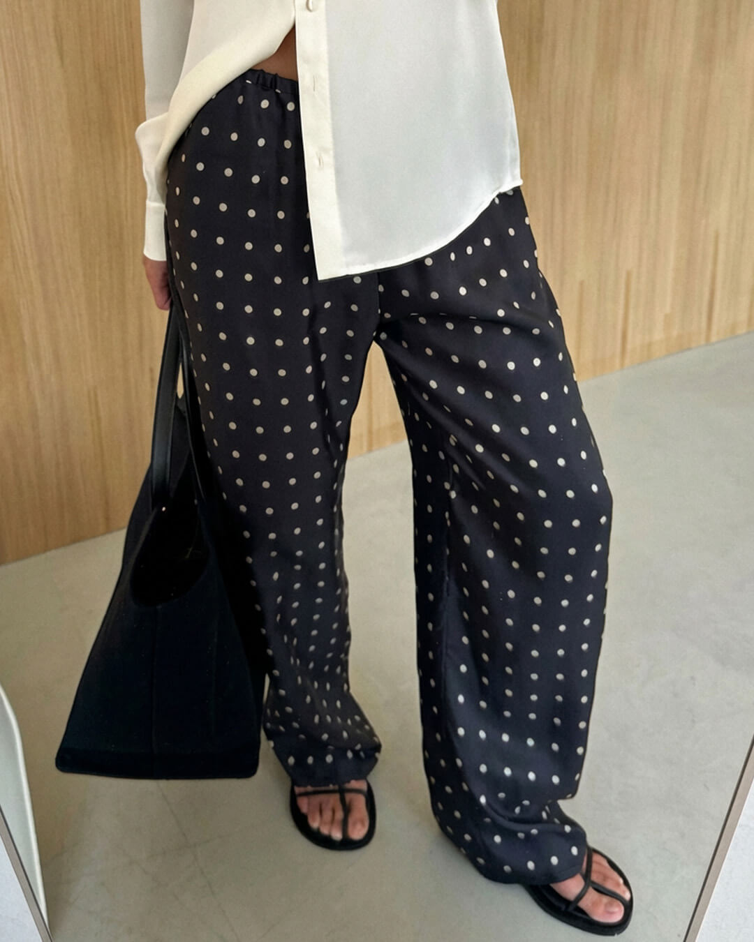 Adela Polka Dot Satin Pants