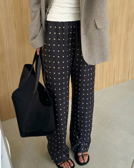 Adela Polka Dot Satin Pants