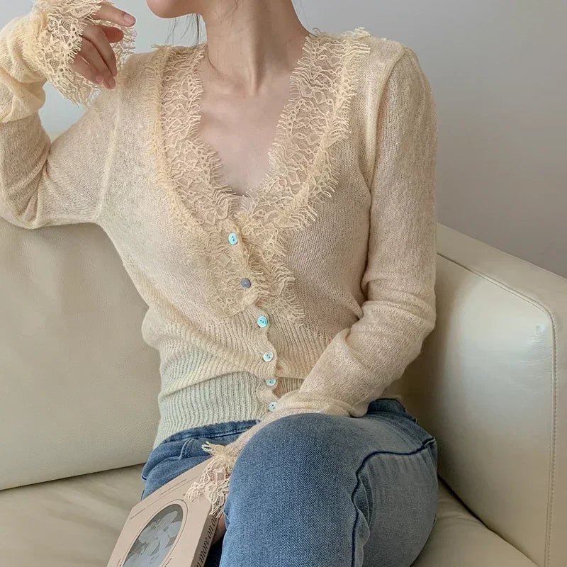 Aurelie Knitted Lace Cardigan