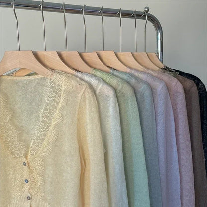 Aurelie Knitted Lace Cardigan