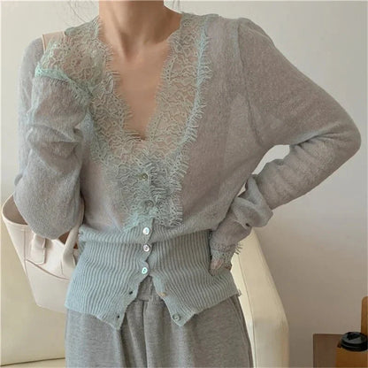 Aurelie Knitted Lace Cardigan