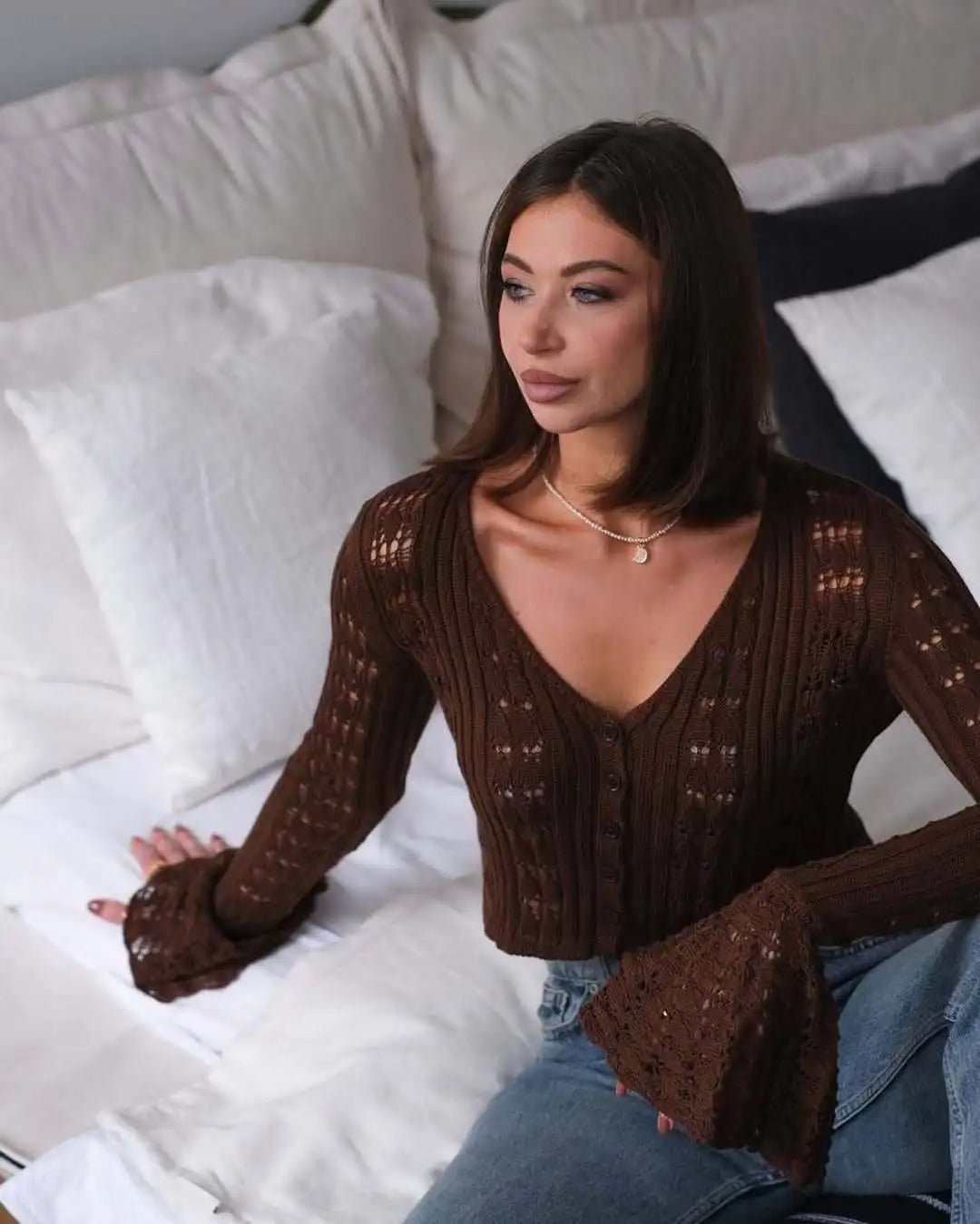 Ivana Hollow Out Knitted Cardigan