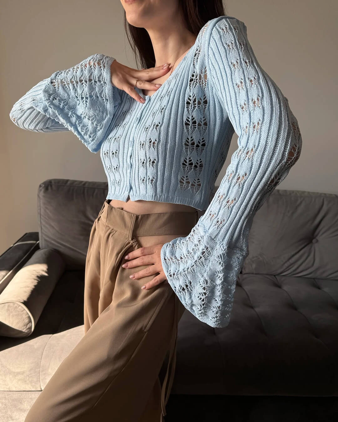 Ivana Hollow Out Knitted Cardigan