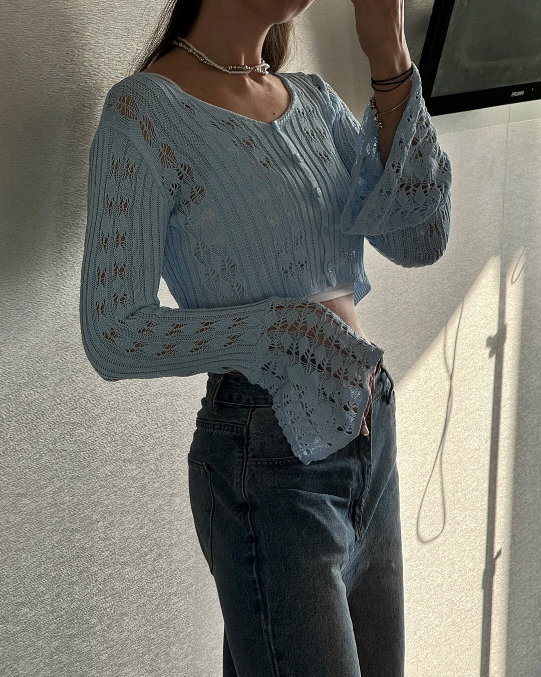 Ivana Hollow Out Knitted Cardigan