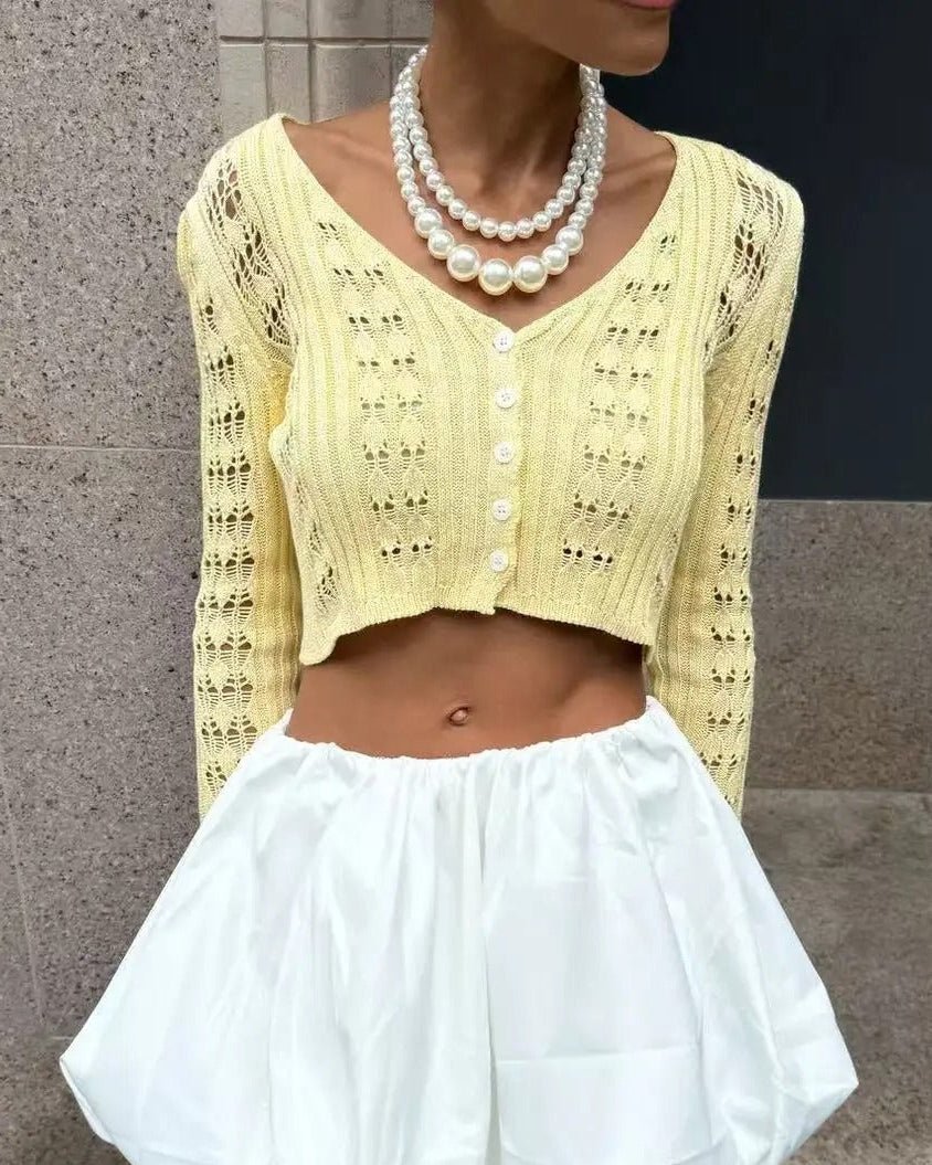 Ivana Hollow Out Knitted Cardigan