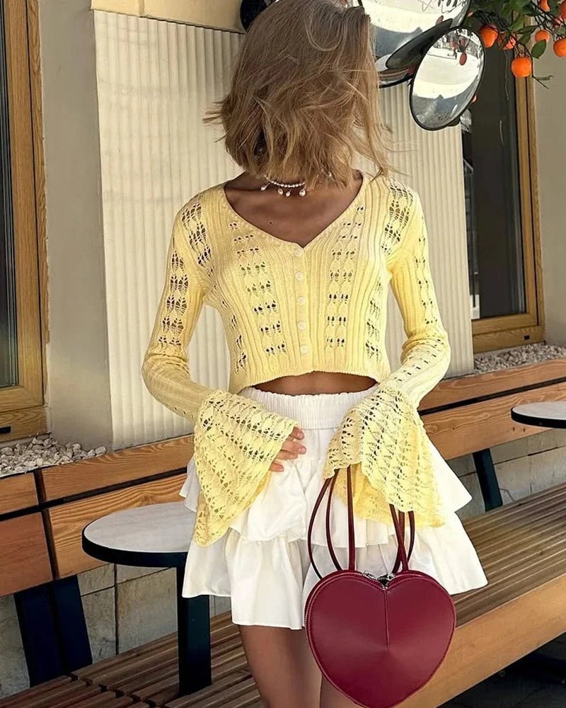 Ivana Hollow Out Knitted Cardigan