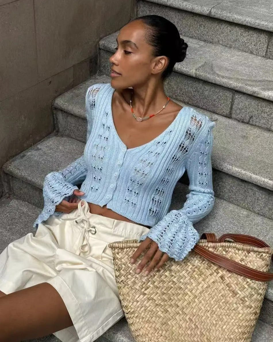 Ivana Hollow Out Knitted Cardigan