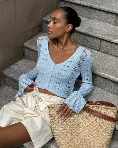 Ivana Hollow Out Knitted Cardigan
