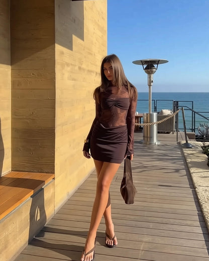 Angela Backless Lace Mini Dress