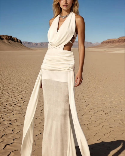 Elyse Halterneck Backless Maxi Dress