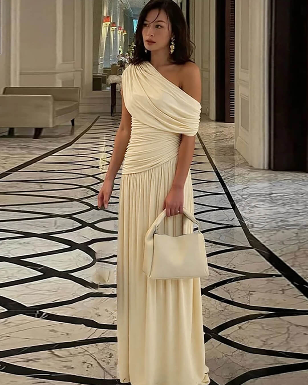 Ingrid One Shoulder Maxi Dress