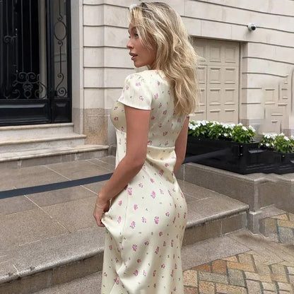 Jamila Printed Satin Midi Dress