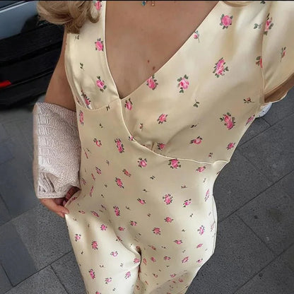 Jamila Printed Satin Midi Dress