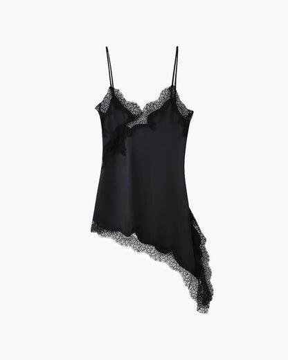 Kara Asymmetric Satin Mini Dress