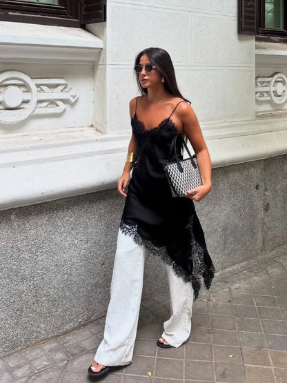 Kara Asymmetric Satin Mini Dress