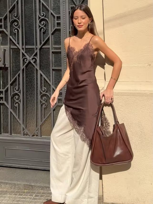 Kara Asymmetric Satin Mini Dress