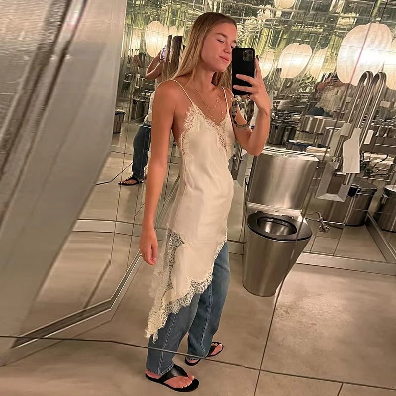 Kara Asymmetric Satin Mini Dress