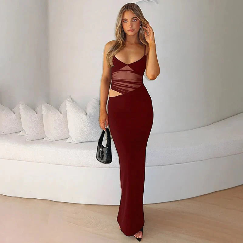 Lorraine Sheer Cutout Maxi Dress