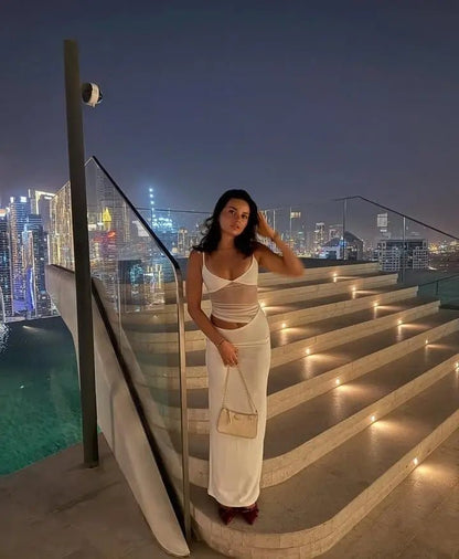 Lorraine Sheer Cutout Maxi Dress