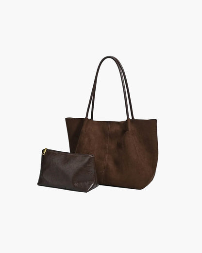 Cheska Suede Tote Bag With Pouch
