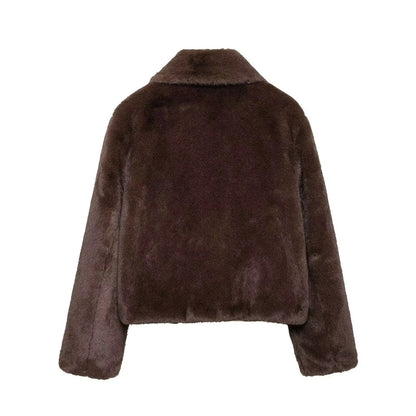 Abby Short Faux Fur Collared Coat