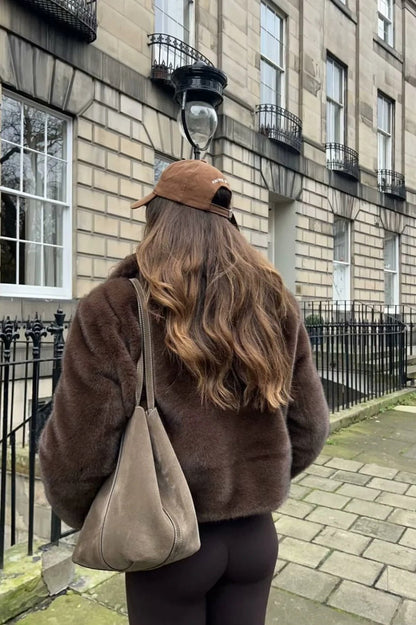 Abby Short Faux Fur Collared Coat