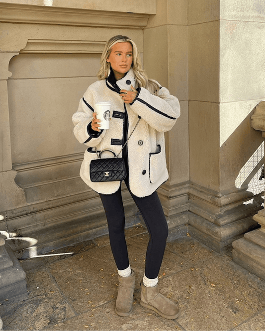 Adela Funnel Neck Sherpa Jacket