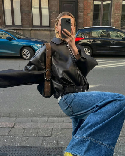 Caroline Vegan Leather Jacket