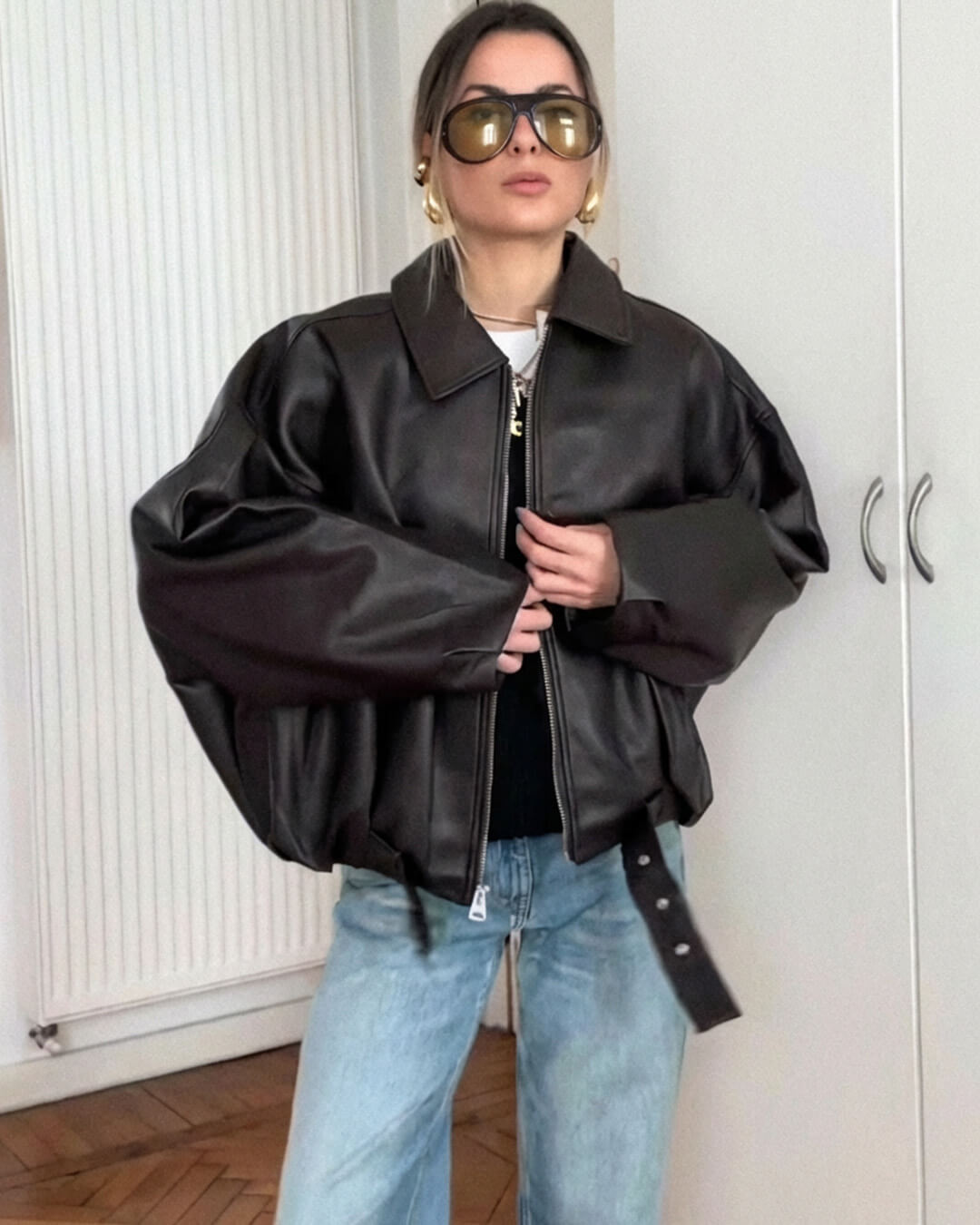 Caroline Vegan Leather Jacket