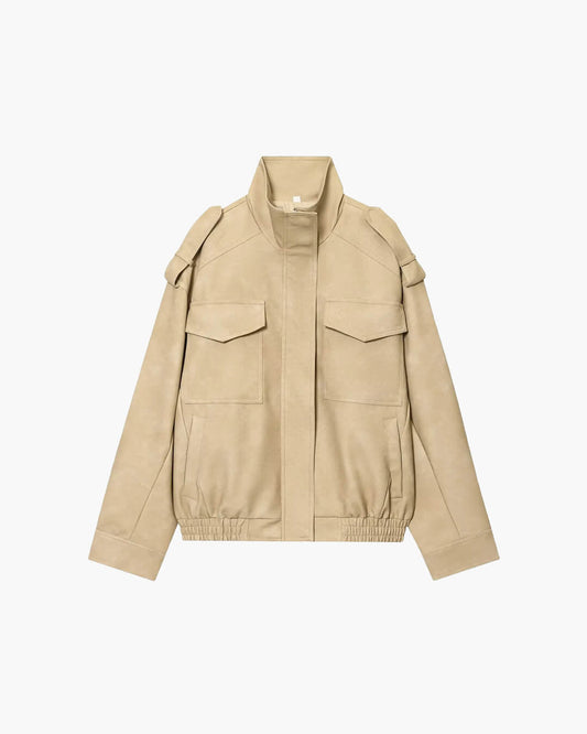 Elyssa Suede Bomber Jacket
