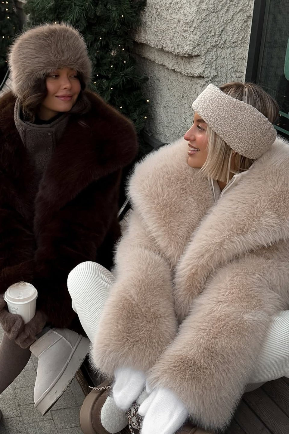 Emilie Puffy Collar Faux Fur Coat