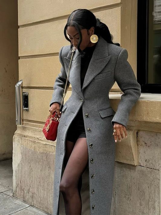 Iris Cinched Waist Long Coat