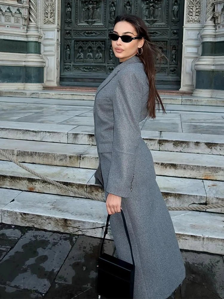 Iris Cinched Waist Long Coat