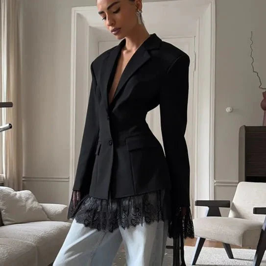 Joanna Blazer with Lace Details