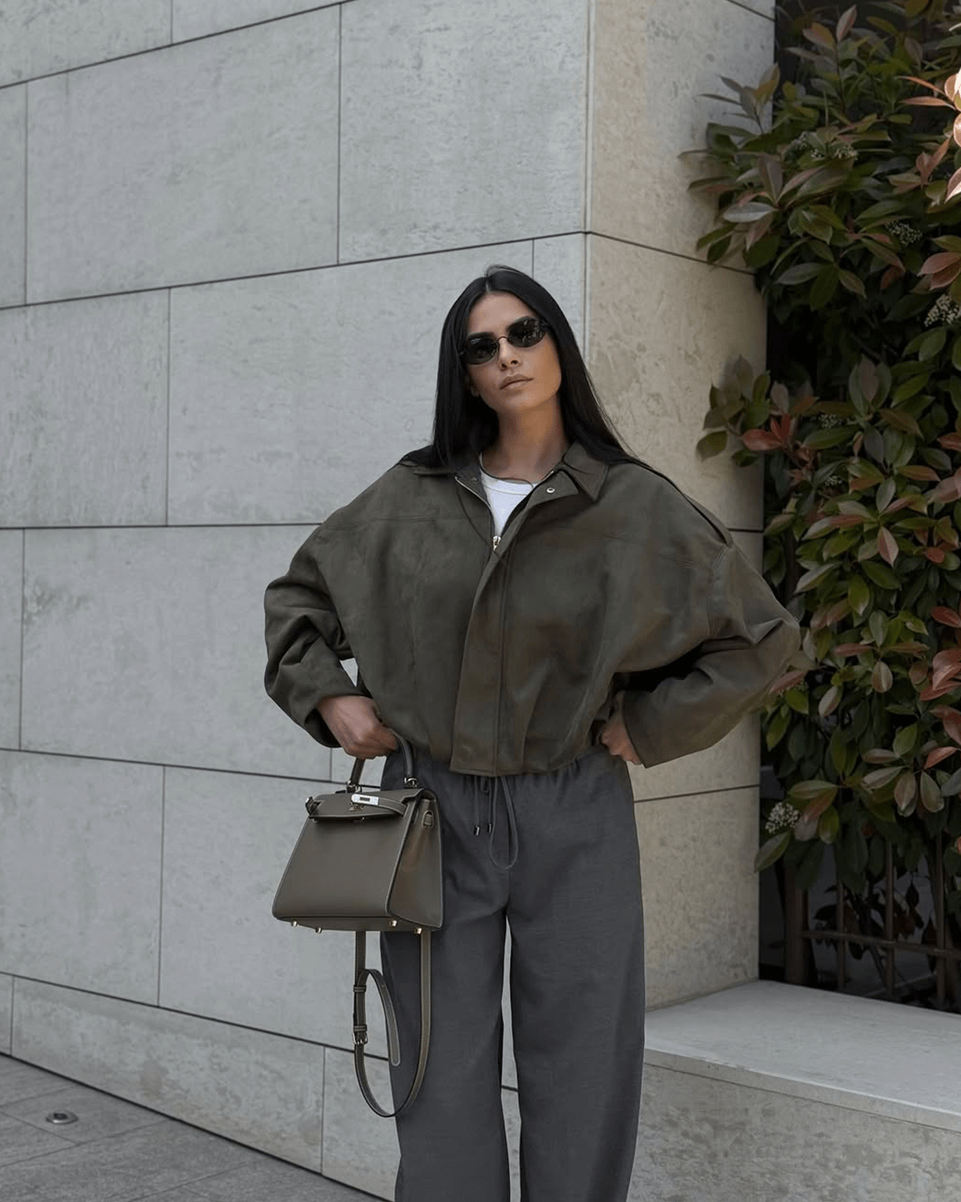 Lara Suede Bomber Jacket