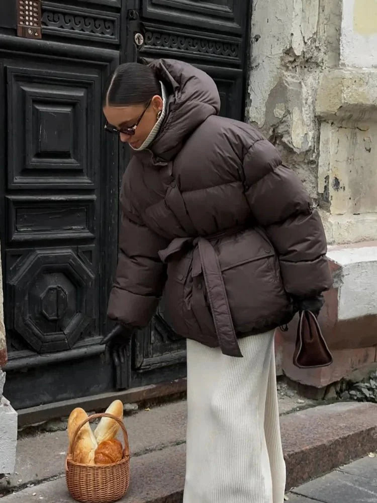 Lorna Lace up Hooded Coat