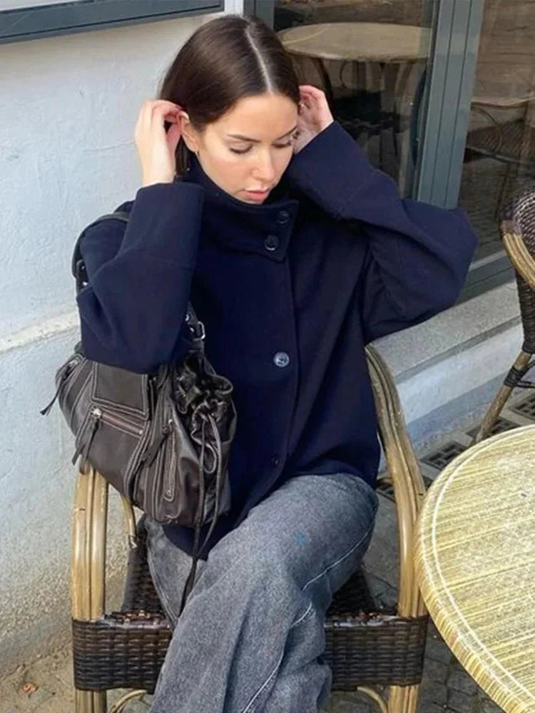 Rosalia Elegant Jacket With Stand Collar