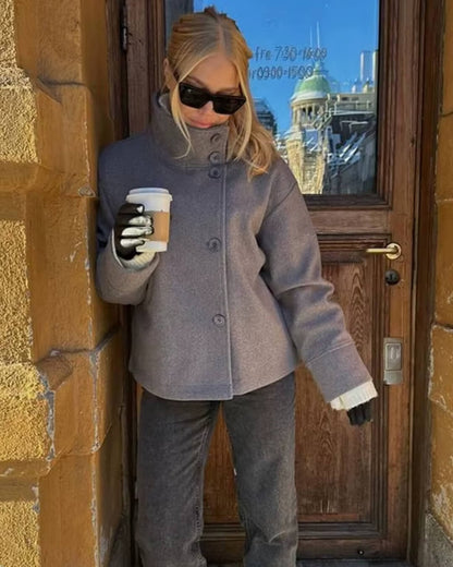 Rosalia Elegant Jacket With Stand Collar