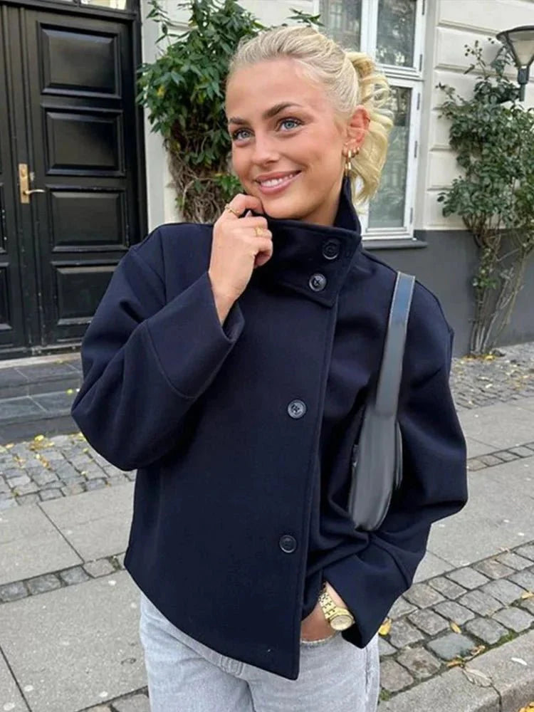 Rosalia Elegant Jacket With Stand Collar