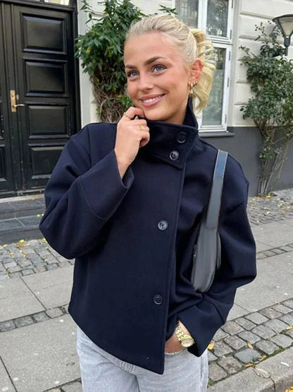 Rosalia Elegant Jacket With Stand Collar